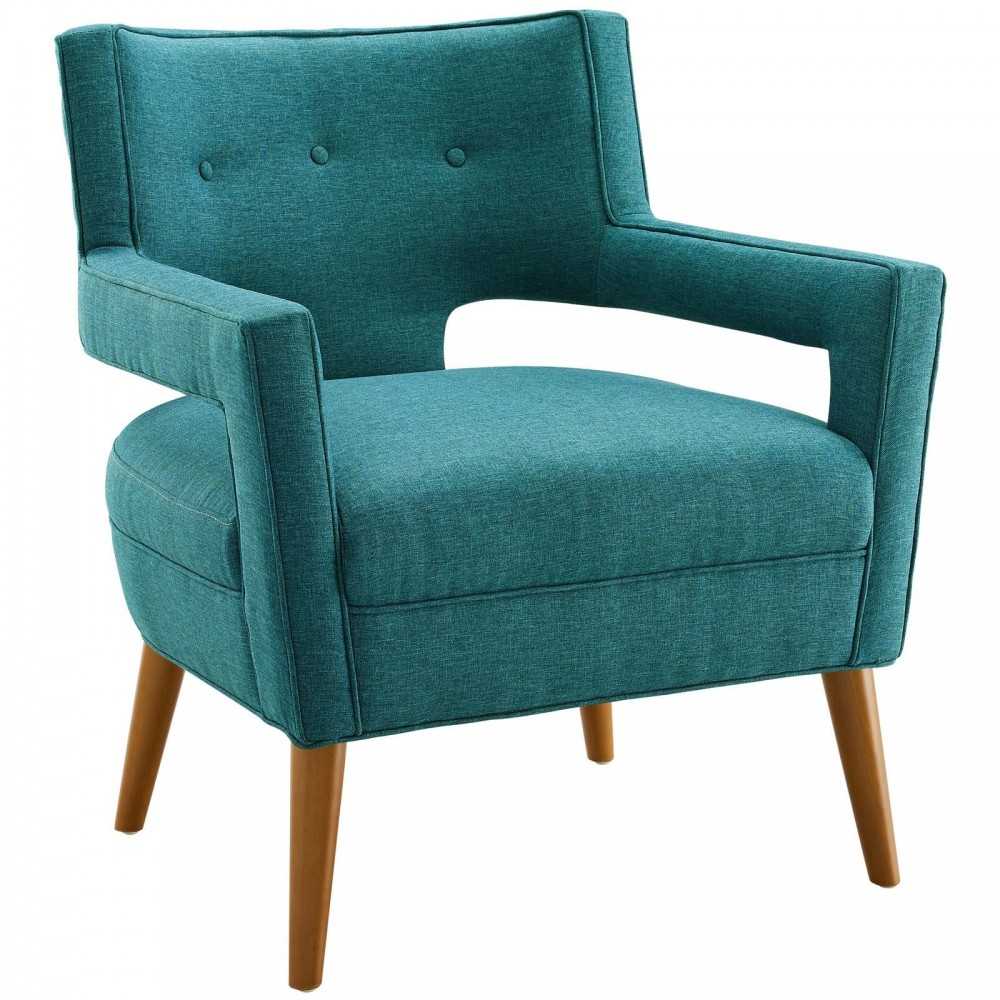 Sheer Upholstered Fabric Loveseat and Armchair Set, Teal