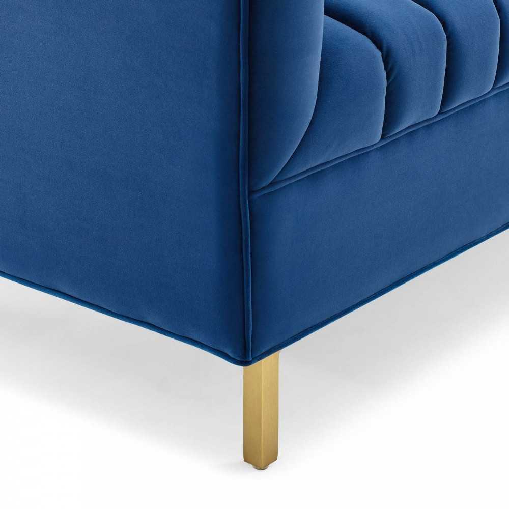 Shift Channel Tufted Performance Velvet Loveseat, Navy