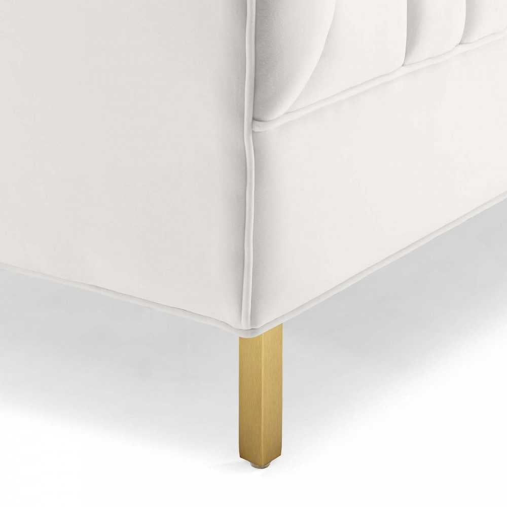 Shift Channel Tufted Performance Velvet Loveseat, White