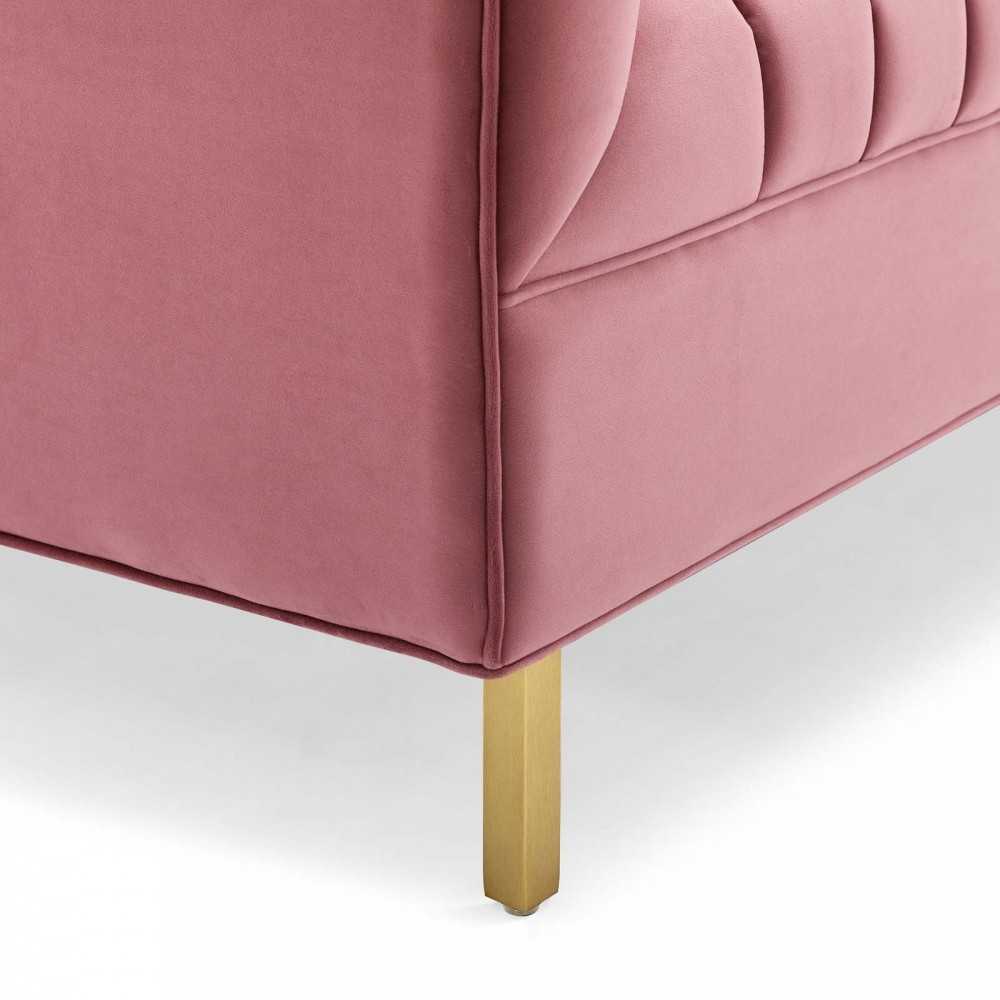 Shift Channel Tufted Performance Velvet Loveseat, Dusty Rose