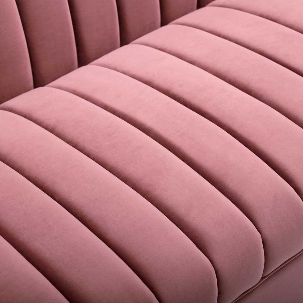 Shift Channel Tufted Performance Velvet Sofa, Dusty Rose
