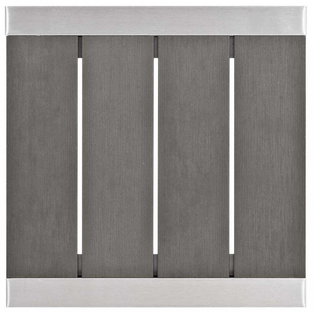 Shore 3 Piece Outdoor Patio Aluminum Chaise with Cushions, Silver Beige