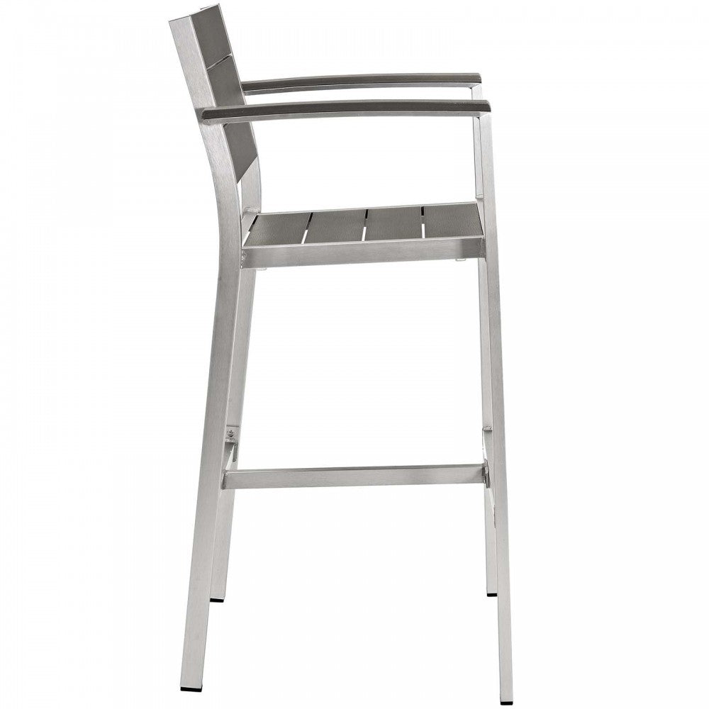 Shore Bar Stool Outdoor Patio Aluminum Set of 2