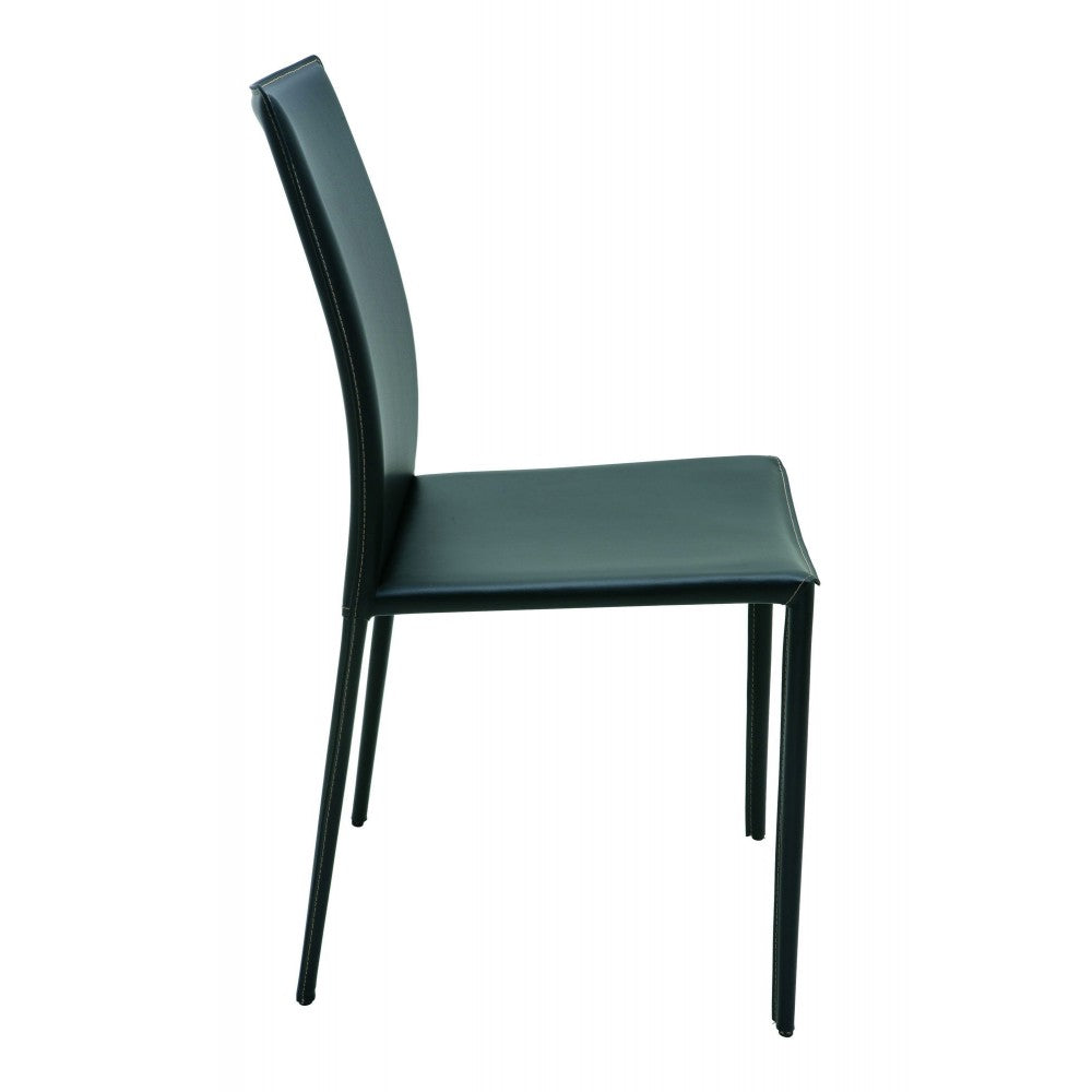 Sienna Black Leather Dining Chair, HGGA283