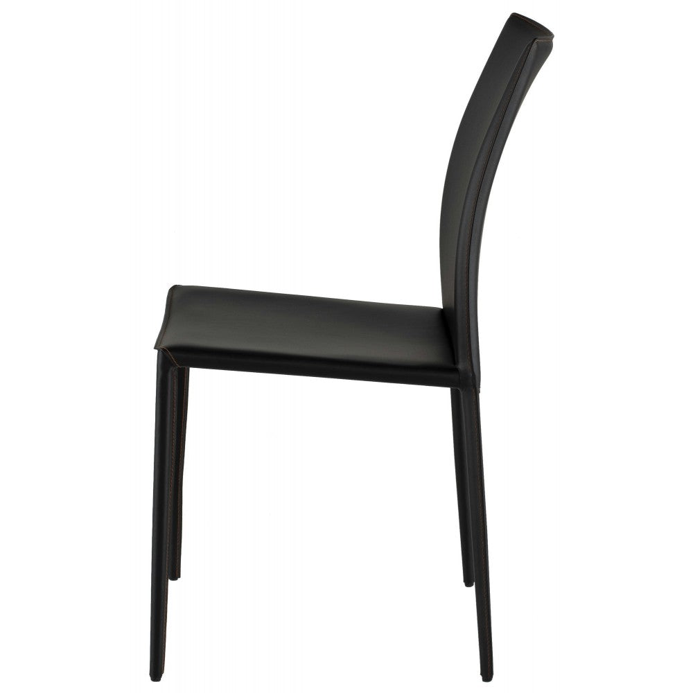 Sienna Black Leather Dining Chair, HGGA283
