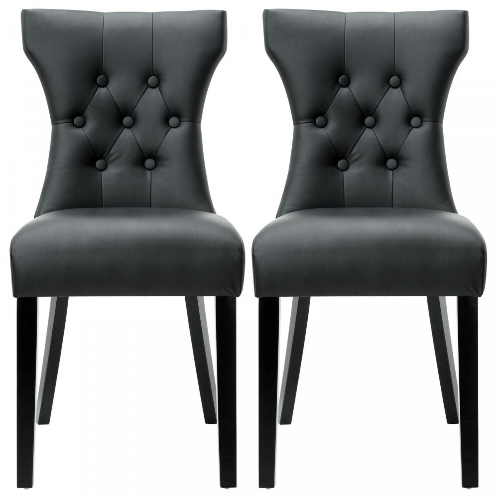 Silhouette Dining Chairs Set of 2, Black