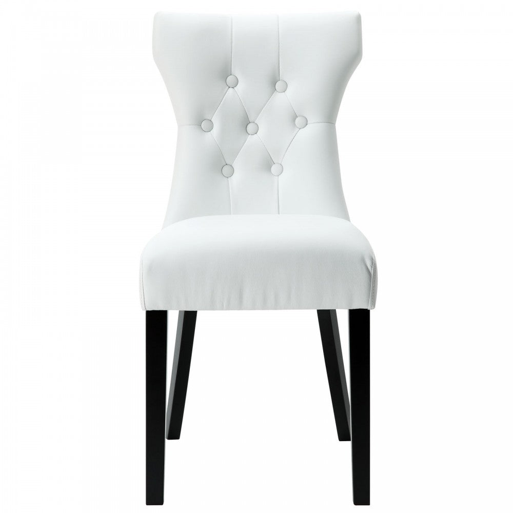 Silhouette Dining Vinyl Side Chair, White