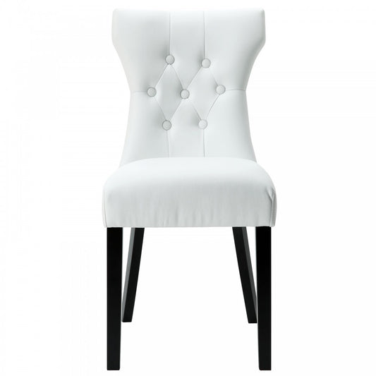 Silhouette Dining Vinyl Side Chair, White