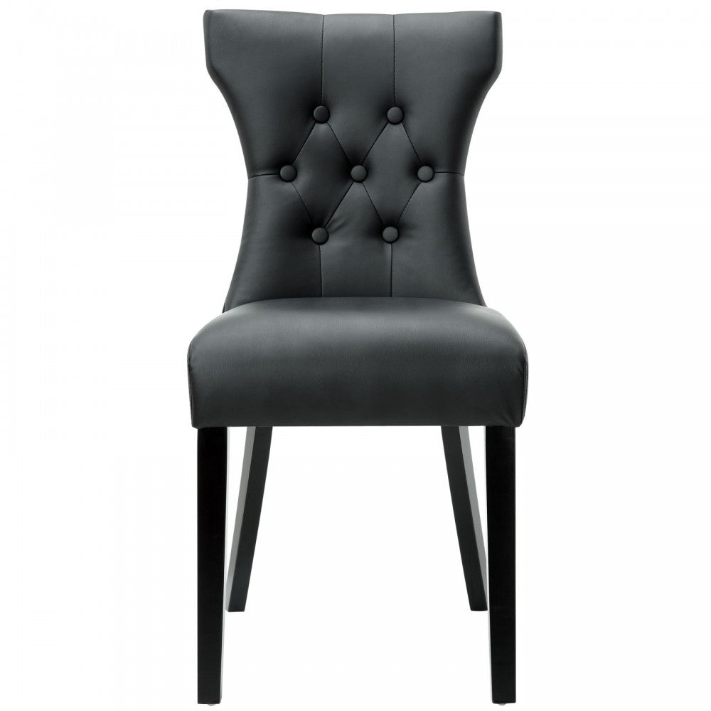 Silhouette Dining Vinyl Side Chair, Black