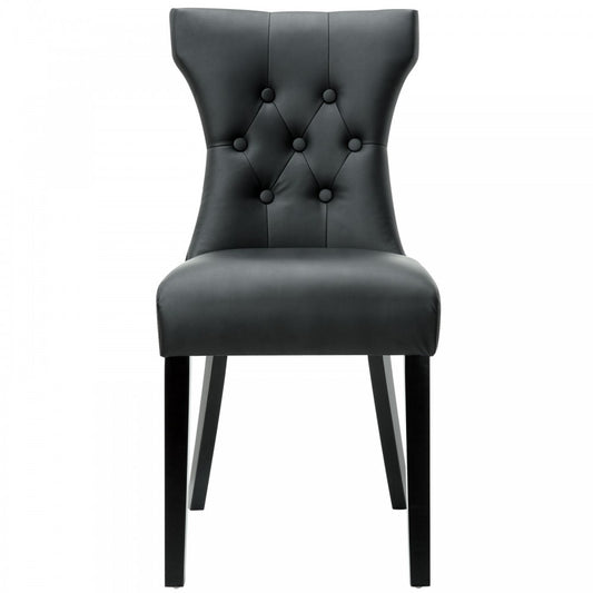 Silhouette Dining Vinyl Side Chair, Black