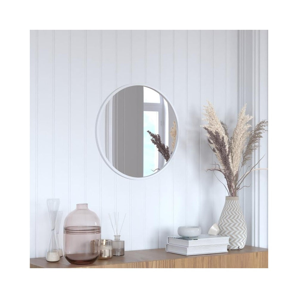 Silver 20" Round Wall Mirror