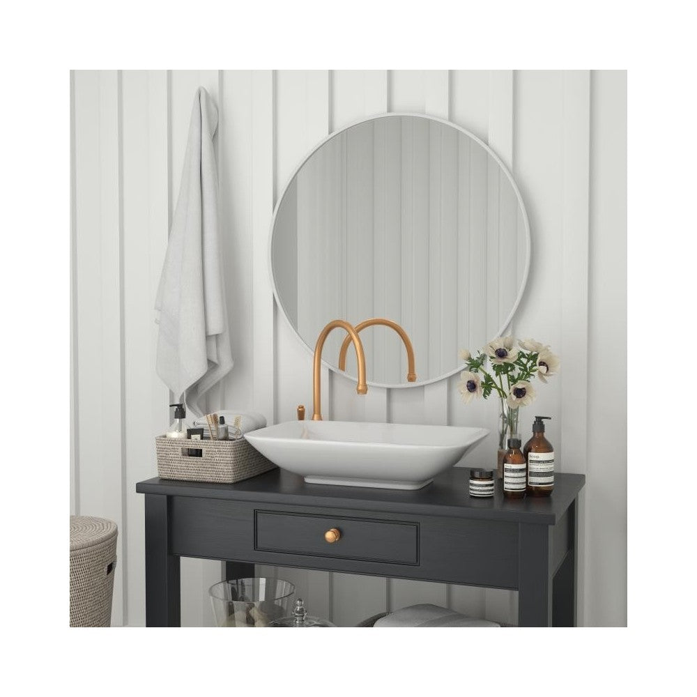 Silver 36" Round Wall Mirror