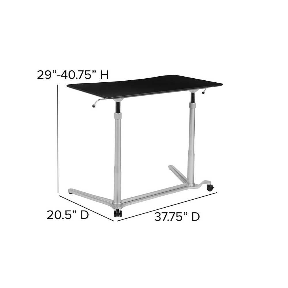 Sit-Down, Stand-Up Black Computer Ergonomic Desk with 37.375"W Top (Adjustable Range 29" - 40.75")