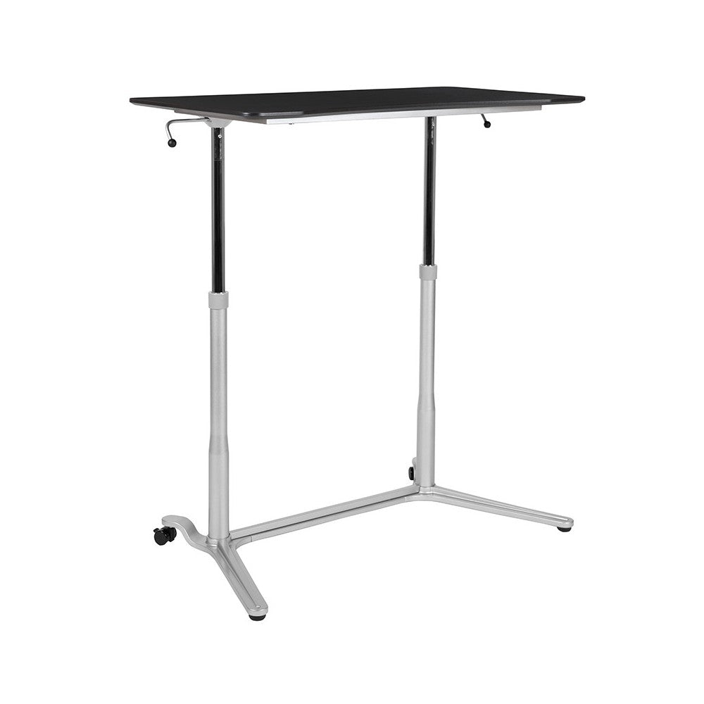 Sit-Down, Stand-Up Black Computer Ergonomic Desk with 37.375"W Top (Adjustable Range 29" - 40.75")