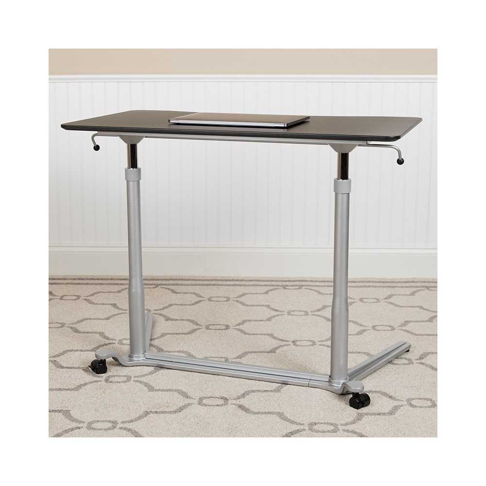 Sit-Down, Stand-Up Black Computer Ergonomic Desk with 37.375"W Top (Adjustable Range 29" - 40.75")