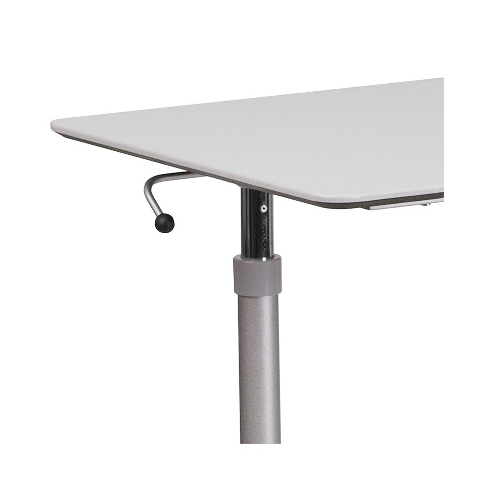 Sit-Down, Stand-Up Light Gray Computer Ergonomic Desk with 37.375''W Top (Adjustable Range 29'' - 40.75'')