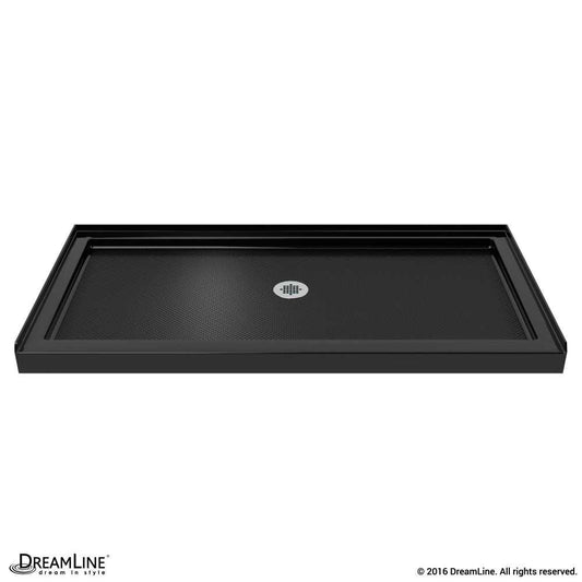 SlimLine 30 in. D x 60 in. W x 2 3/4 in. H Center Drain Single Threshold Shower Base in Black