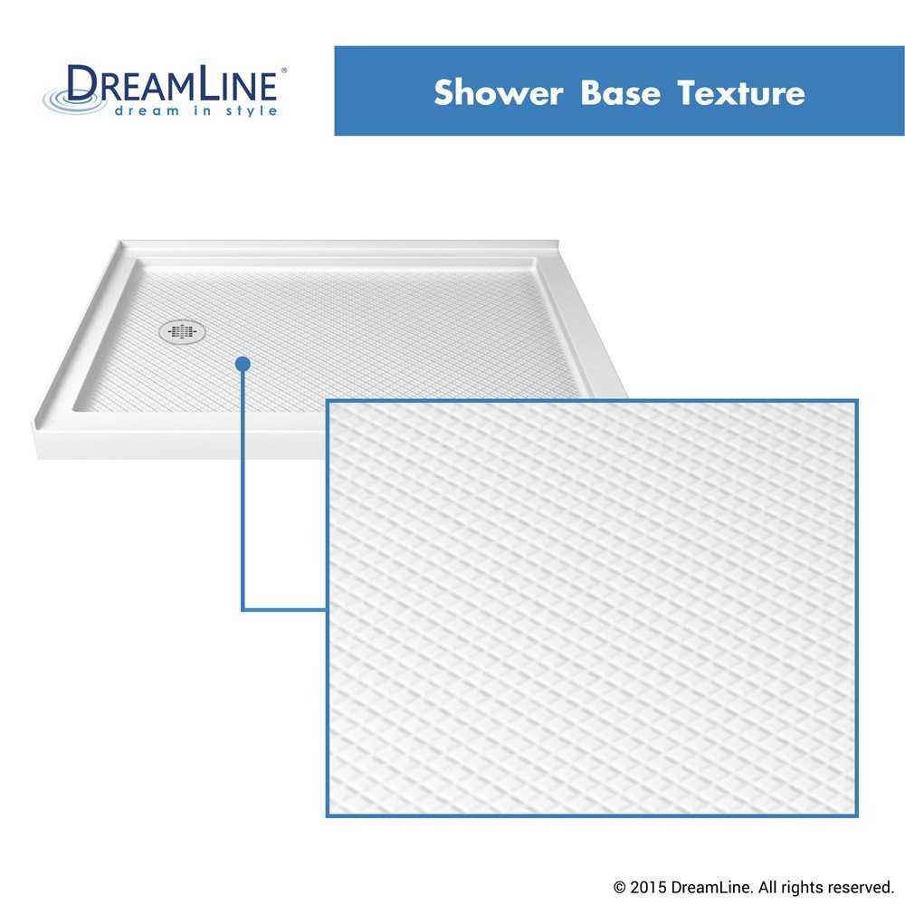 SlimLine 32 in. D x 32 in. W x 2 3/4 in. H Corner Drain Double Threshold Shower Base in White