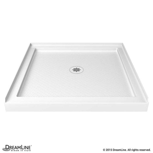SlimLine 36 in. D x 36 in. W x 2 3/4 in. H Center Drain Single Threshold Shower Base in White