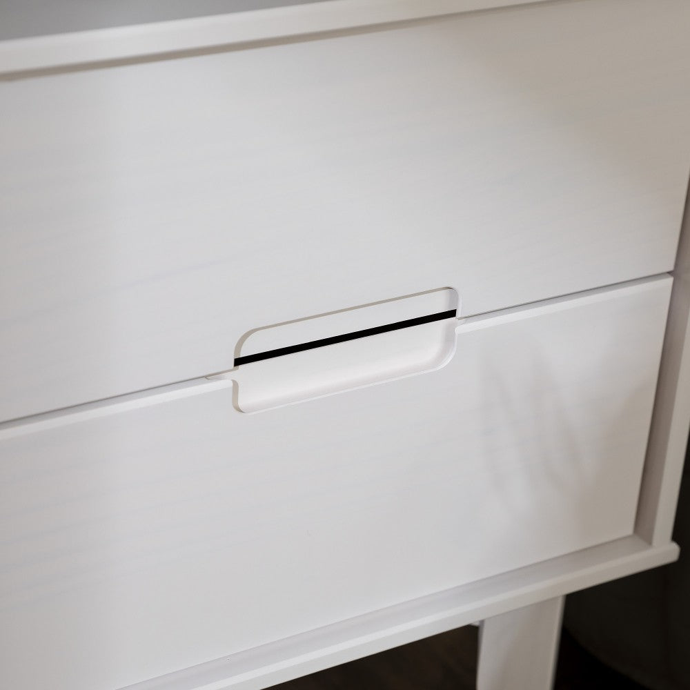 Sloane 2 Drawer Groove Handle Wood Nightstand - White