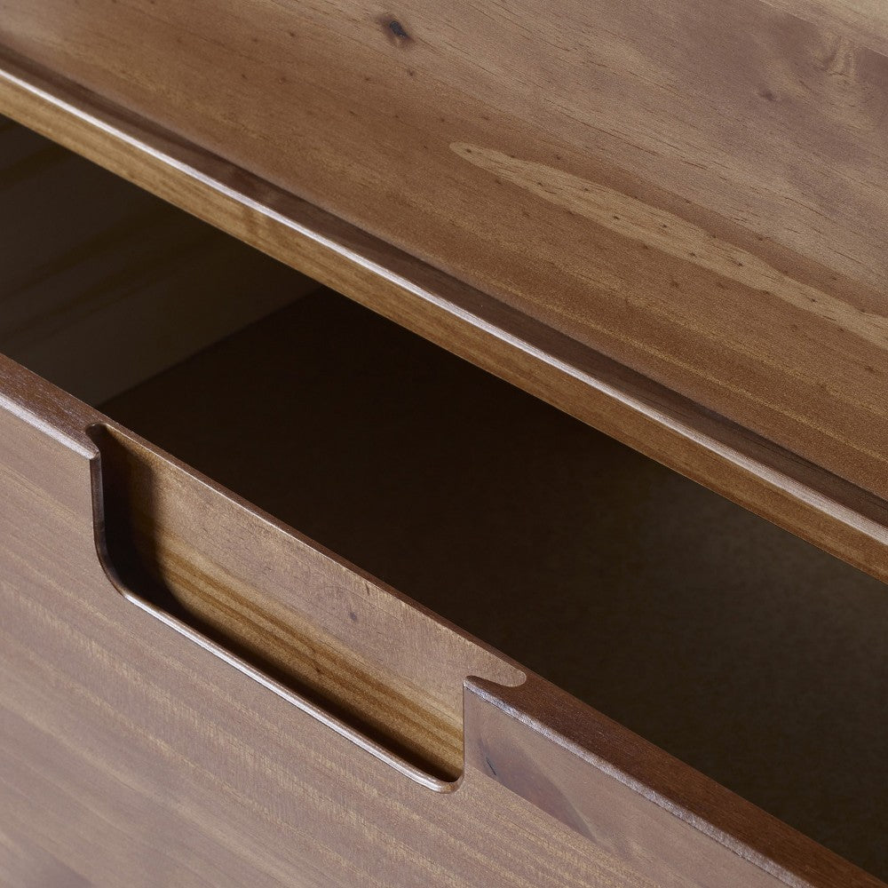 Sloane 3 Drawer Groove Handle Wood Dresser - Walnut
