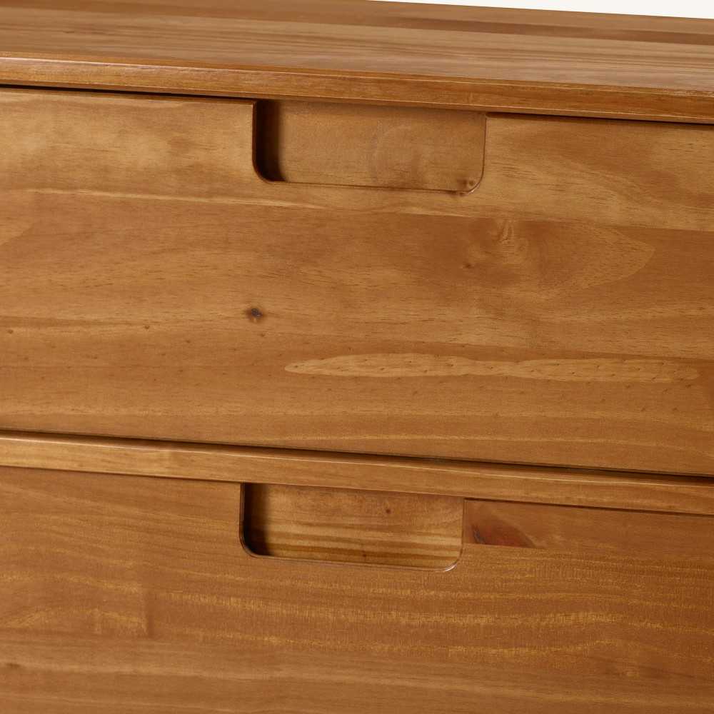 Sloane 6 Drawer Groove Handle Wood Dresser - Caramel