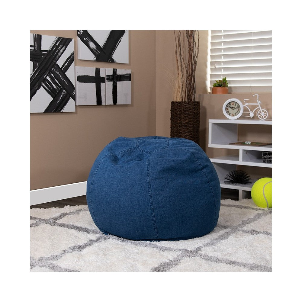 Small Denim Bean Bag Chair for Kids and Teens