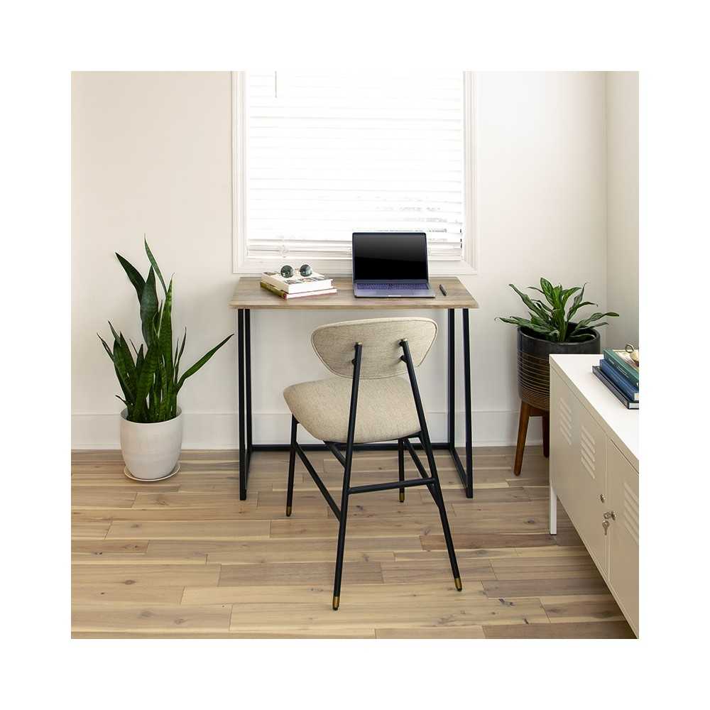 Small Rustic Natural Home Office Folding Computer Desk - 36"