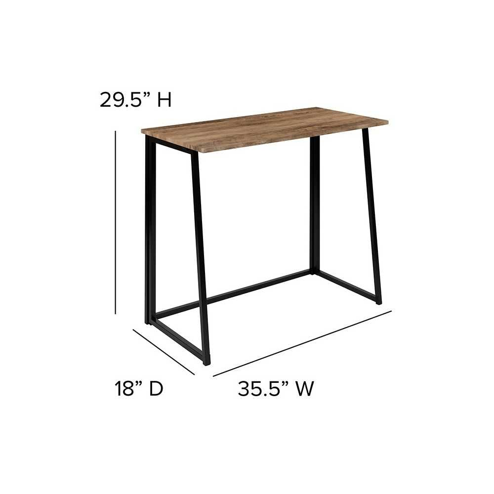 Small Rustic Natural Home Office Folding Computer Desk - 36"