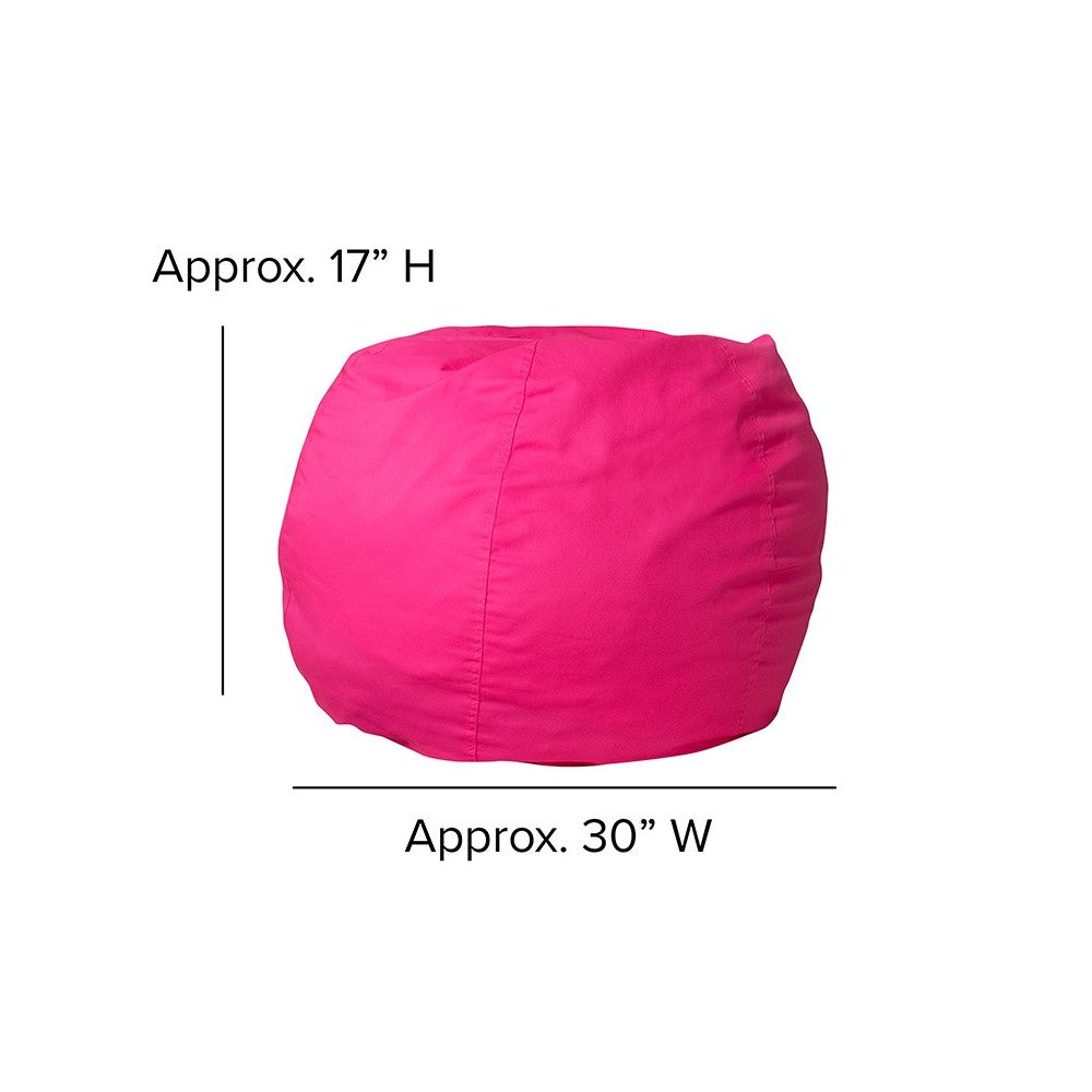 Small Solid Hot Pink Bean Bag Chair for Kids and Teens