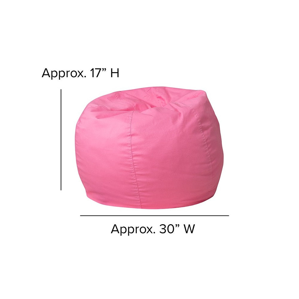 Small Solid Light Pink Bean Bag Chair for Kids and Teens