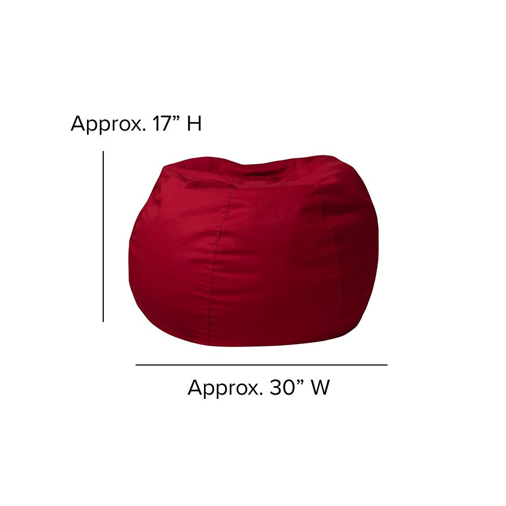 Small Solid Red Bean Bag Chair for Kids and Teens