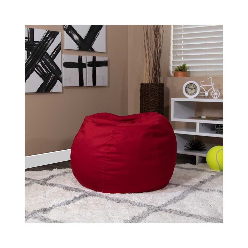 Small Solid Red Bean Bag Chair for Kids and Teens