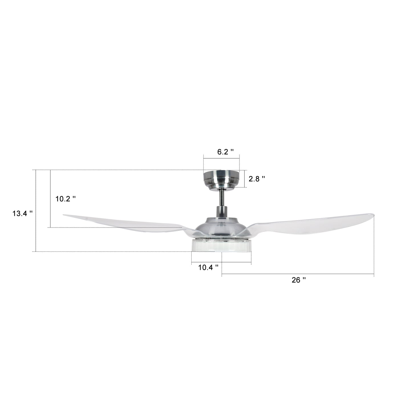 Fletcher 52-Inch Indoor/Outdoor Smart Ceiling Fan - Champagne