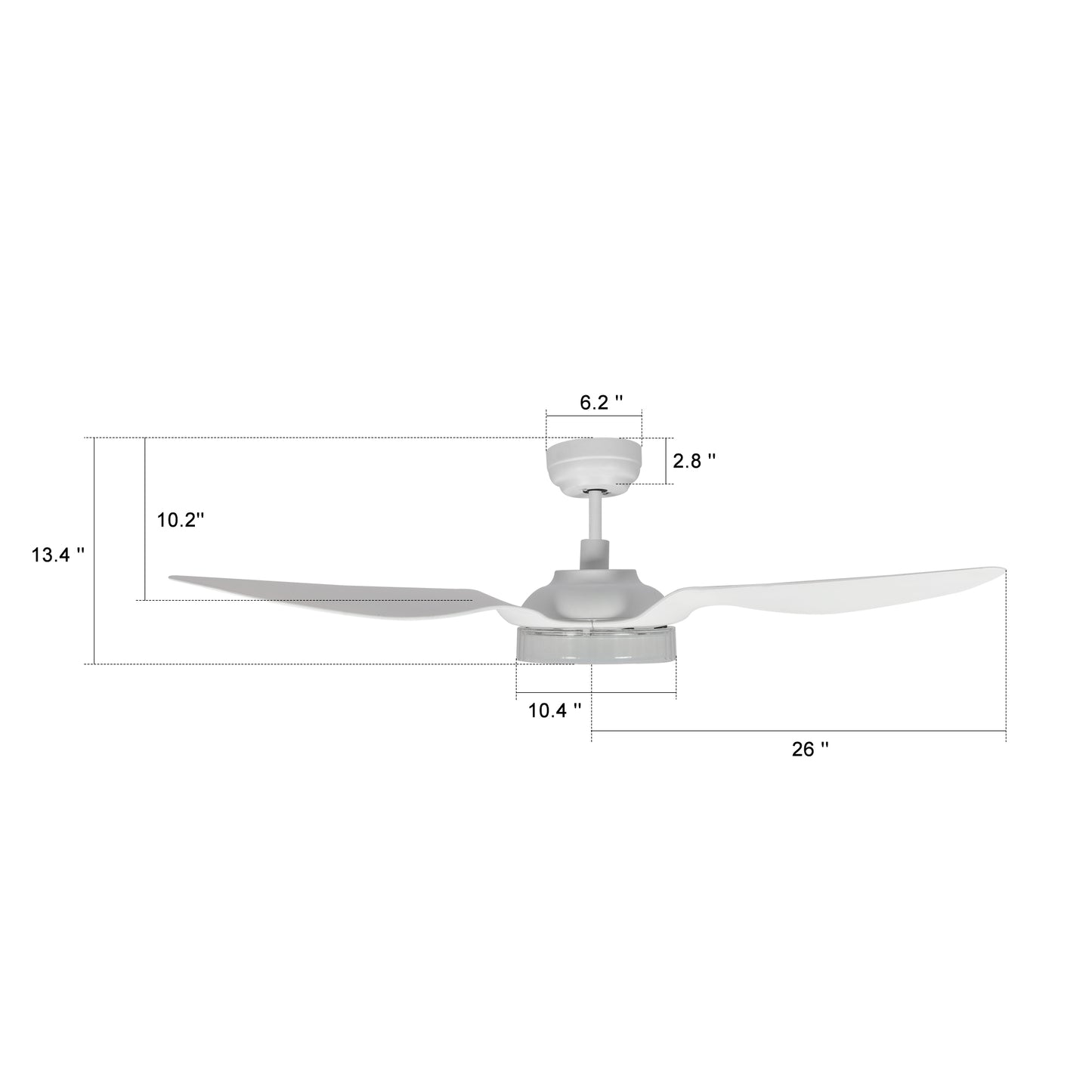 Fletcher 52-Inch Indoor/Outdoor Smart Ceiling Fan - Champagne/White