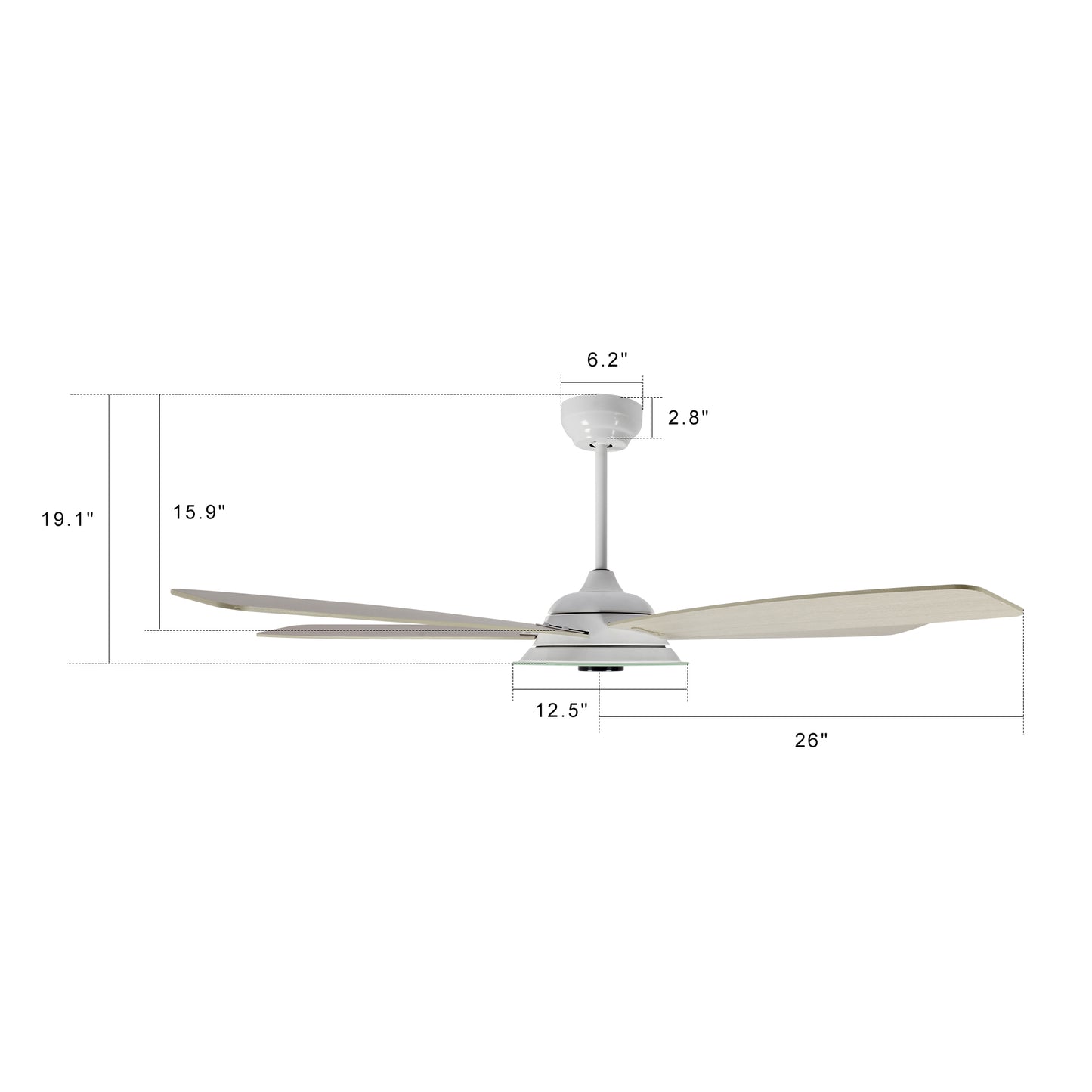 Journey 52 Inch 5-Blade Smart Ceiling Fan - White