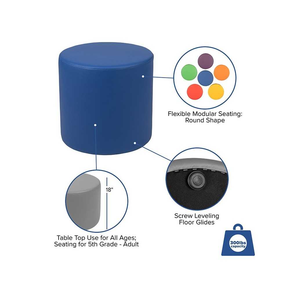 Soft Seating Collaborative Circle for Classrooms and Common Spaces - 18" Seat Height (Blue)
