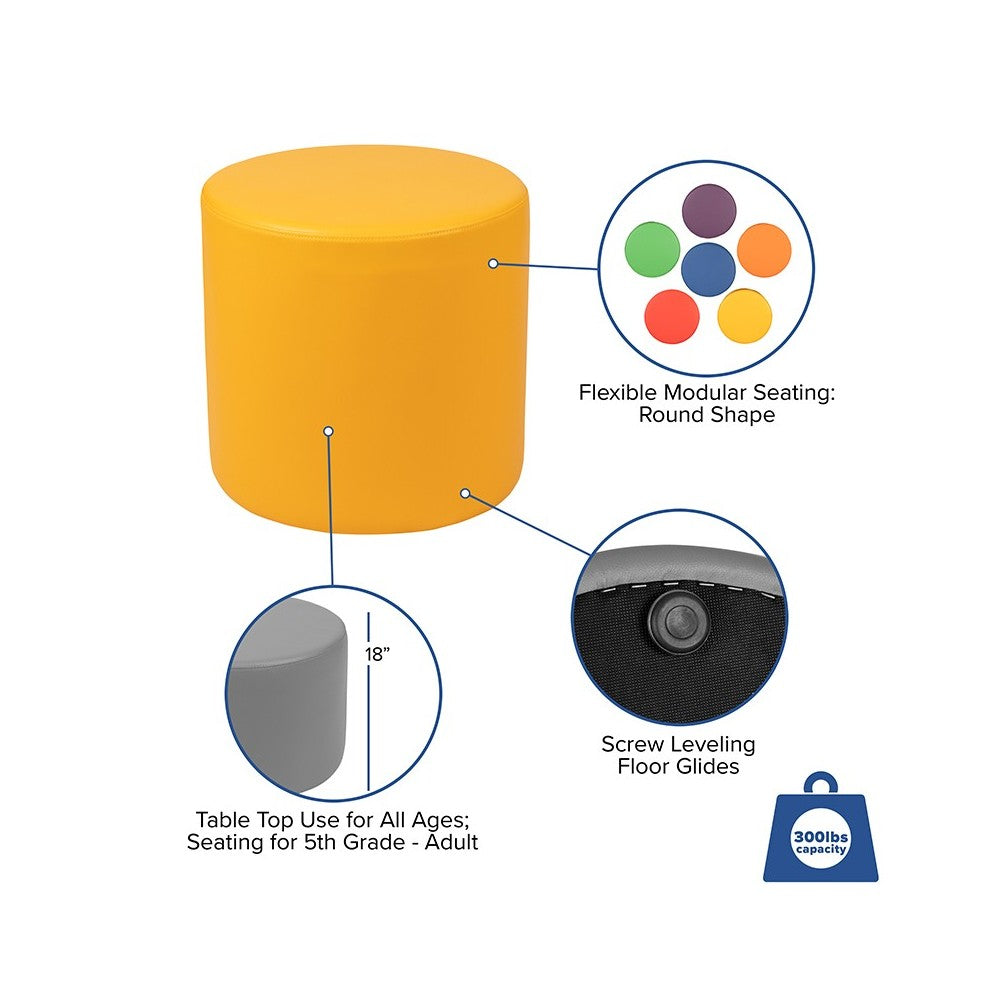 Soft Seating Collaborative Circle for Classrooms and Common Spaces - 18" Seat Height (Yellow)