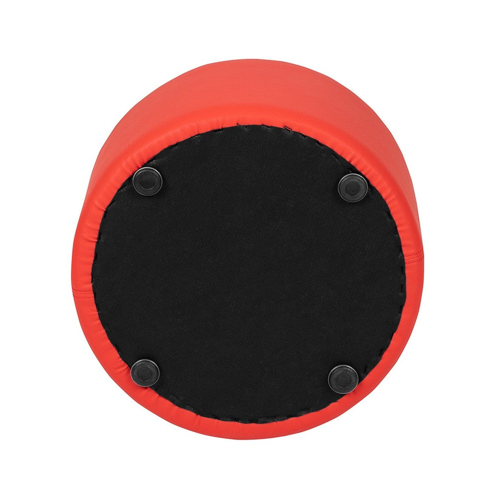Soft Seating Collaborative Circle for Classrooms and Daycares - 12" Seat Height (Red)