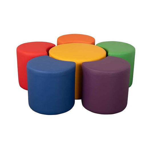 Soft Seating Collaborative Flower Set for Classrooms and Common Spaces - Assorted Colors (18"H)