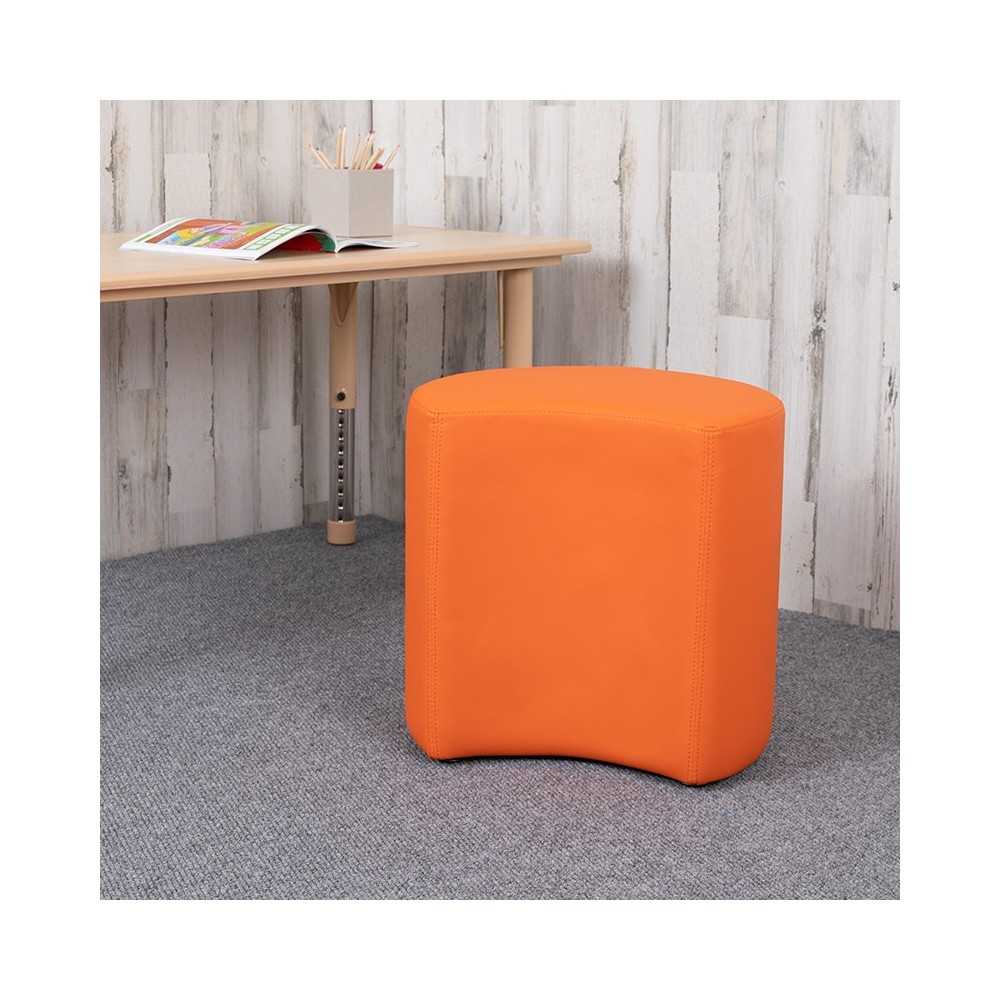 Soft Seating Collaborative Moon for Classrooms and Common Spaces - 18" Seat Height (Orange)