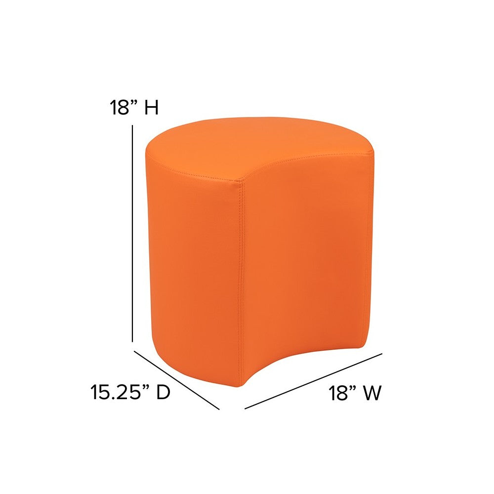 Soft Seating Collaborative Moon for Classrooms and Common Spaces - 18" Seat Height (Orange)