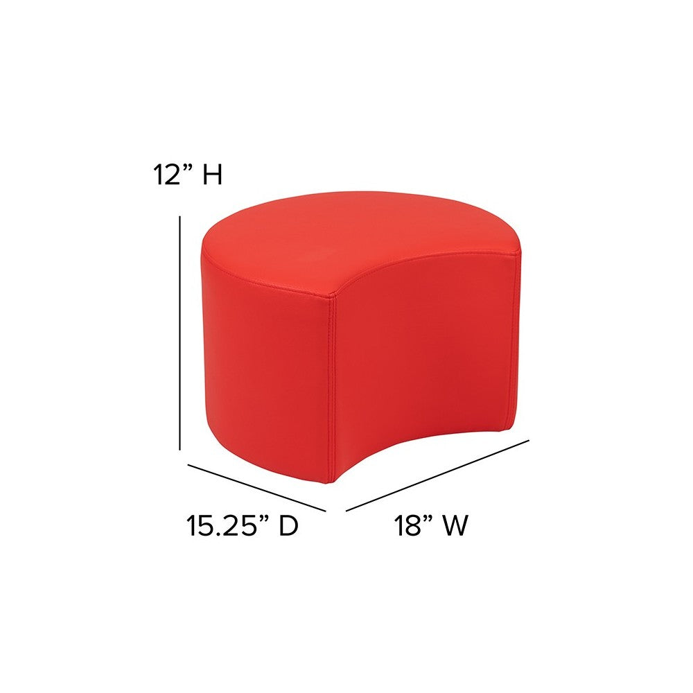 Soft Seating Collaborative Moon for Classrooms and Daycares - 12" Seat Height (Red)