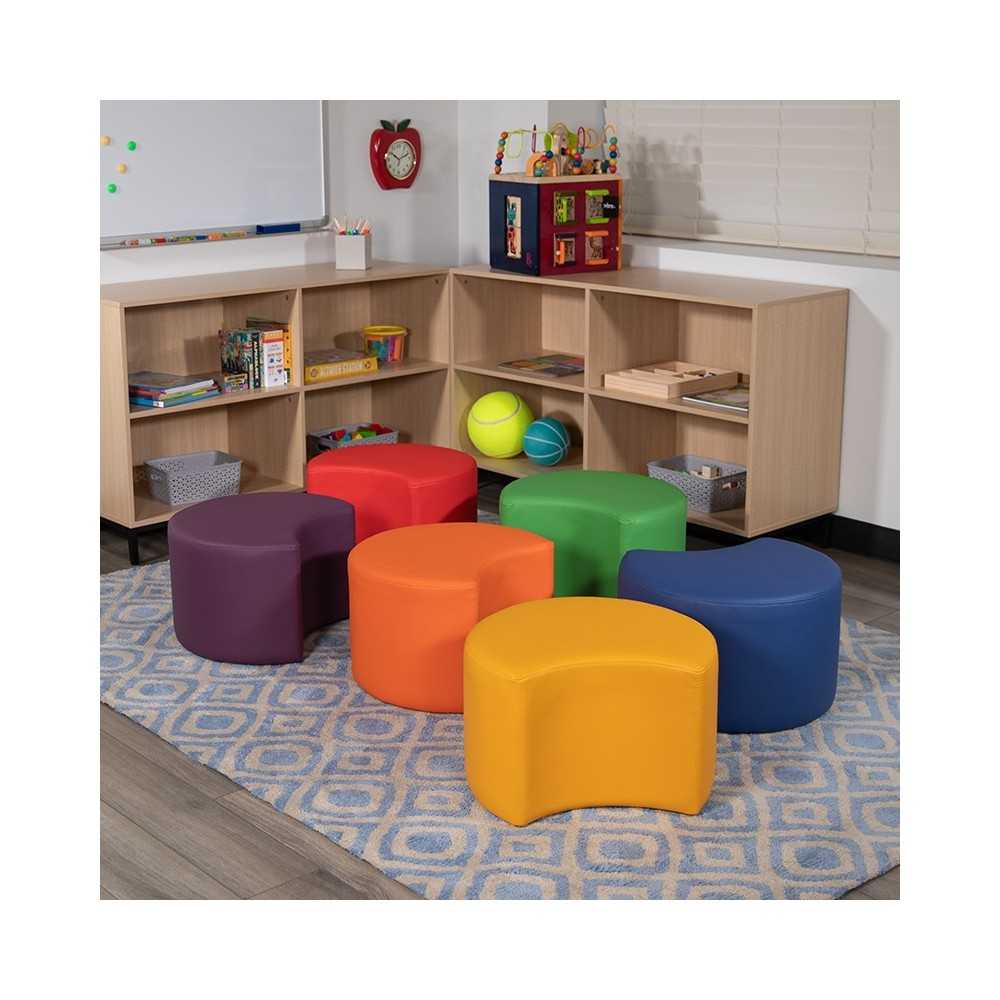 Soft Seating Collaborative Moon for Classrooms and Daycares - 12" Seat Height (Red)