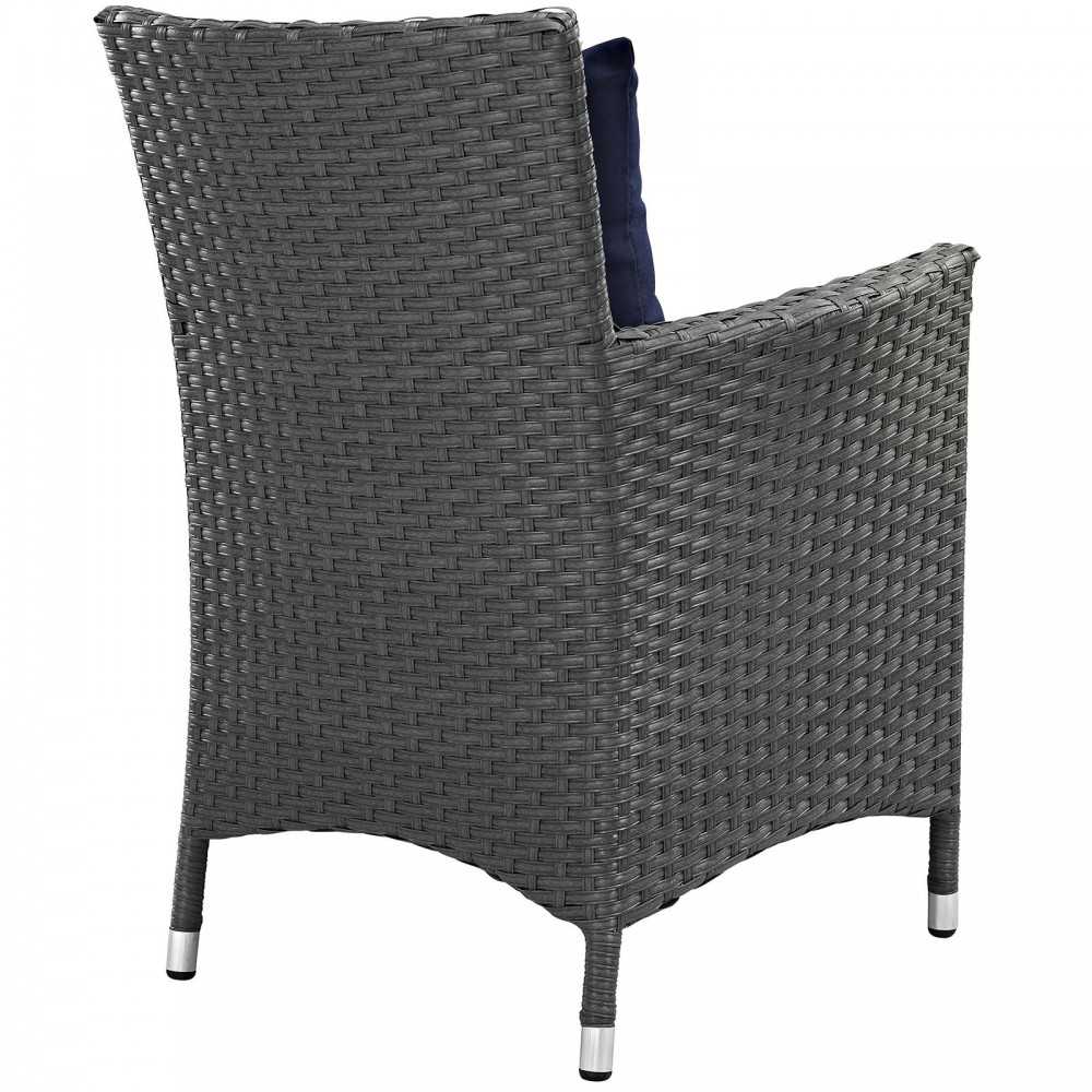 Sojourn 2 Piece Outdoor Patio Sunbrella Dining Set, Canvas Navy
