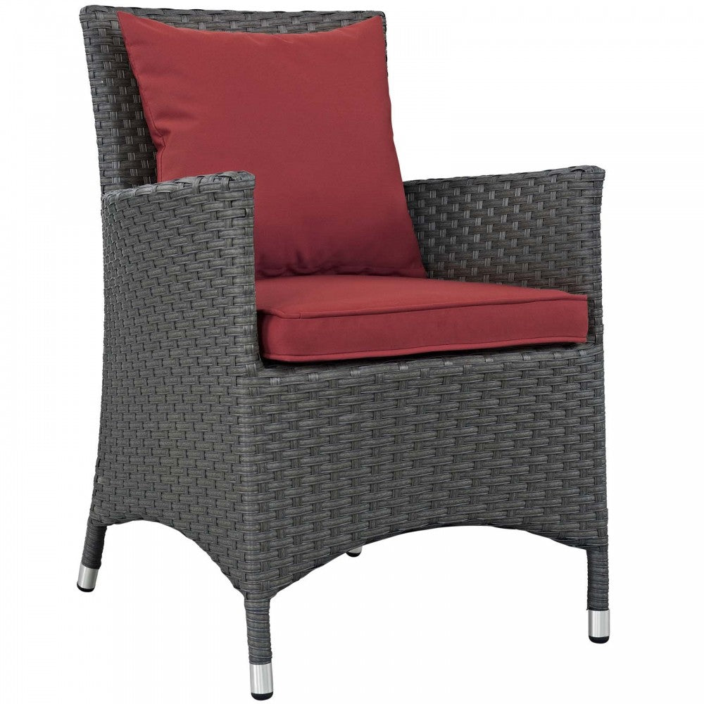 Sojourn 2 Piece Outdoor Patio Sunbrella Dining Set, Canvas Red