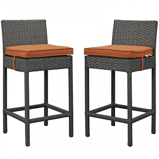 Sojourn 2 Piece Outdoor Patio Sunbrella Pub Set, Canvas Tuscan