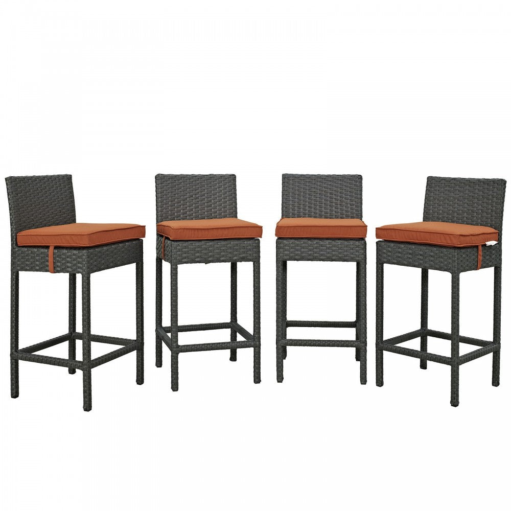 Sojourn 4 Piece Outdoor Patio Sunbrella Pub Set, Canvas Tuscan