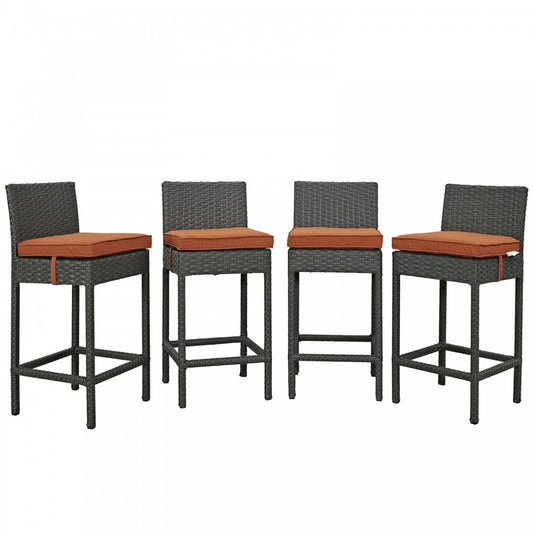 Sojourn 4 Piece Outdoor Patio Sunbrella Pub Set, Canvas Tuscan
