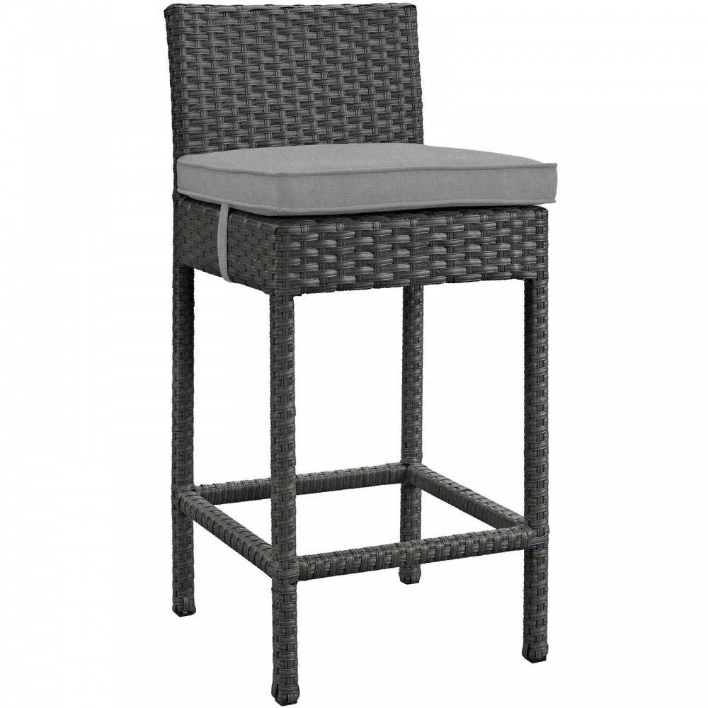 Sojourn 5 Piece Outdoor Patio Sunbrella Pub Set, Canvas Gray, EEI-1967-CHC-GRY-SET